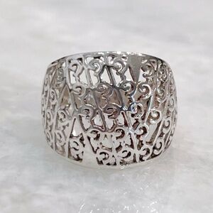 Sterling Silver Openwork Scroll Ring